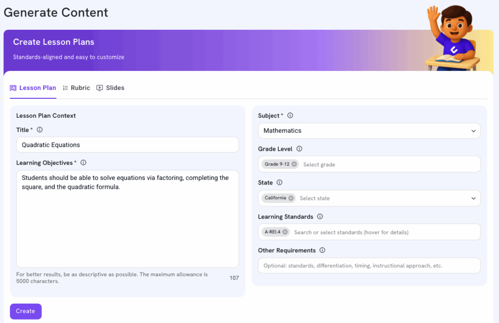 lesson plan generator