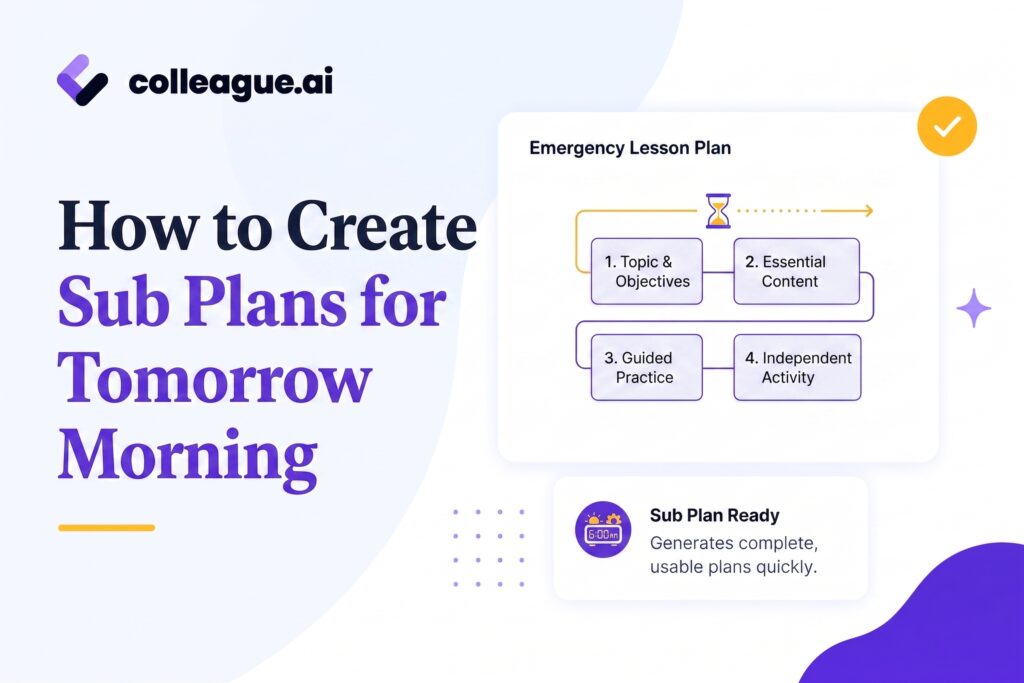 how to create sub plans for tomorrow